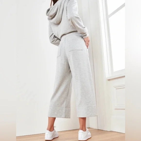 Quince SuperSoft Fleece Set with Hoodie & Pants in Grey XS Pant/Small Top - Picture 2 of 10